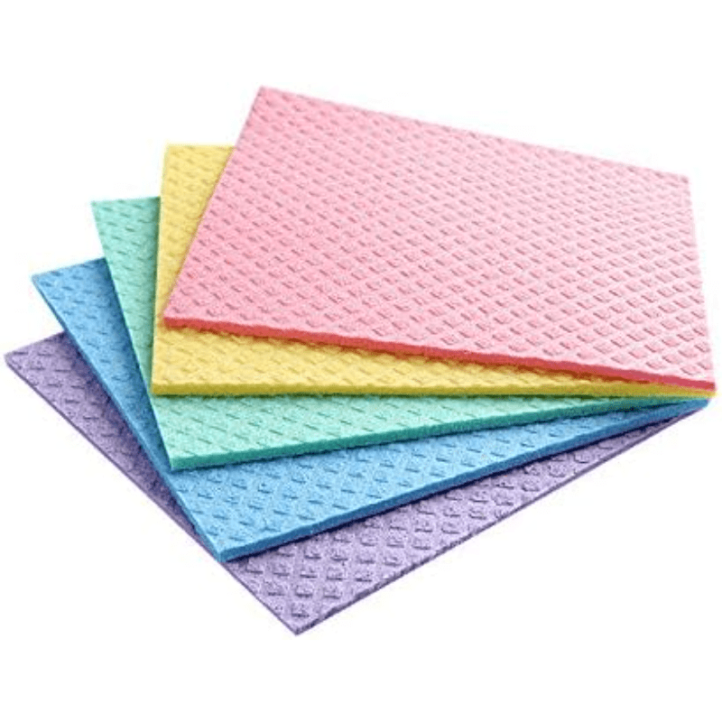 Paños de esponja de celulosa de limpieza reutilizables